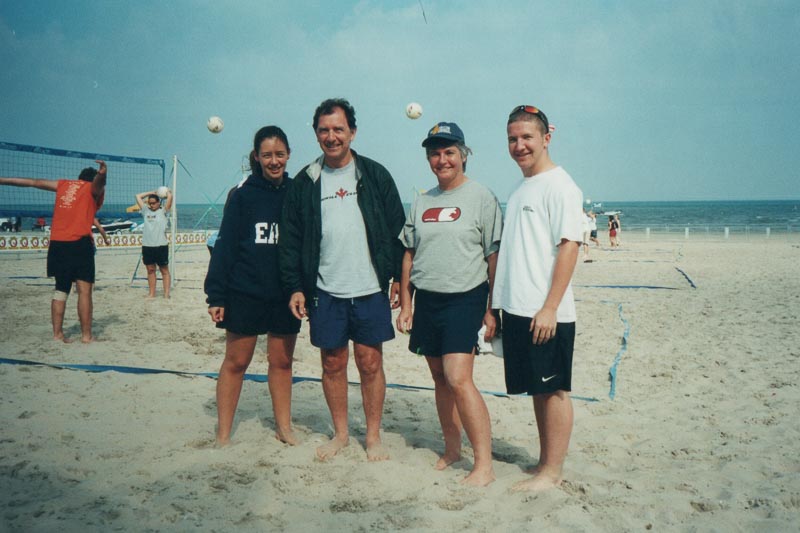 Volleyball is the family sport. Although none of us are tall, we often won, surprising our taller opponents.